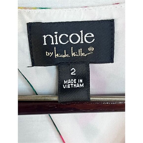 Nicole Miller women’s tropical flamingo short romper cut out back vacation sz 2 - Picture 6 of 7